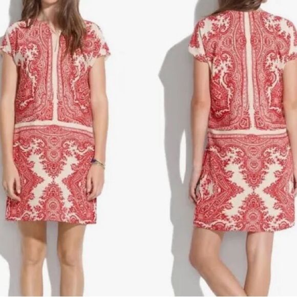 #100 MADEWELL Silk Asian Print Dress - Picture 1 of 12